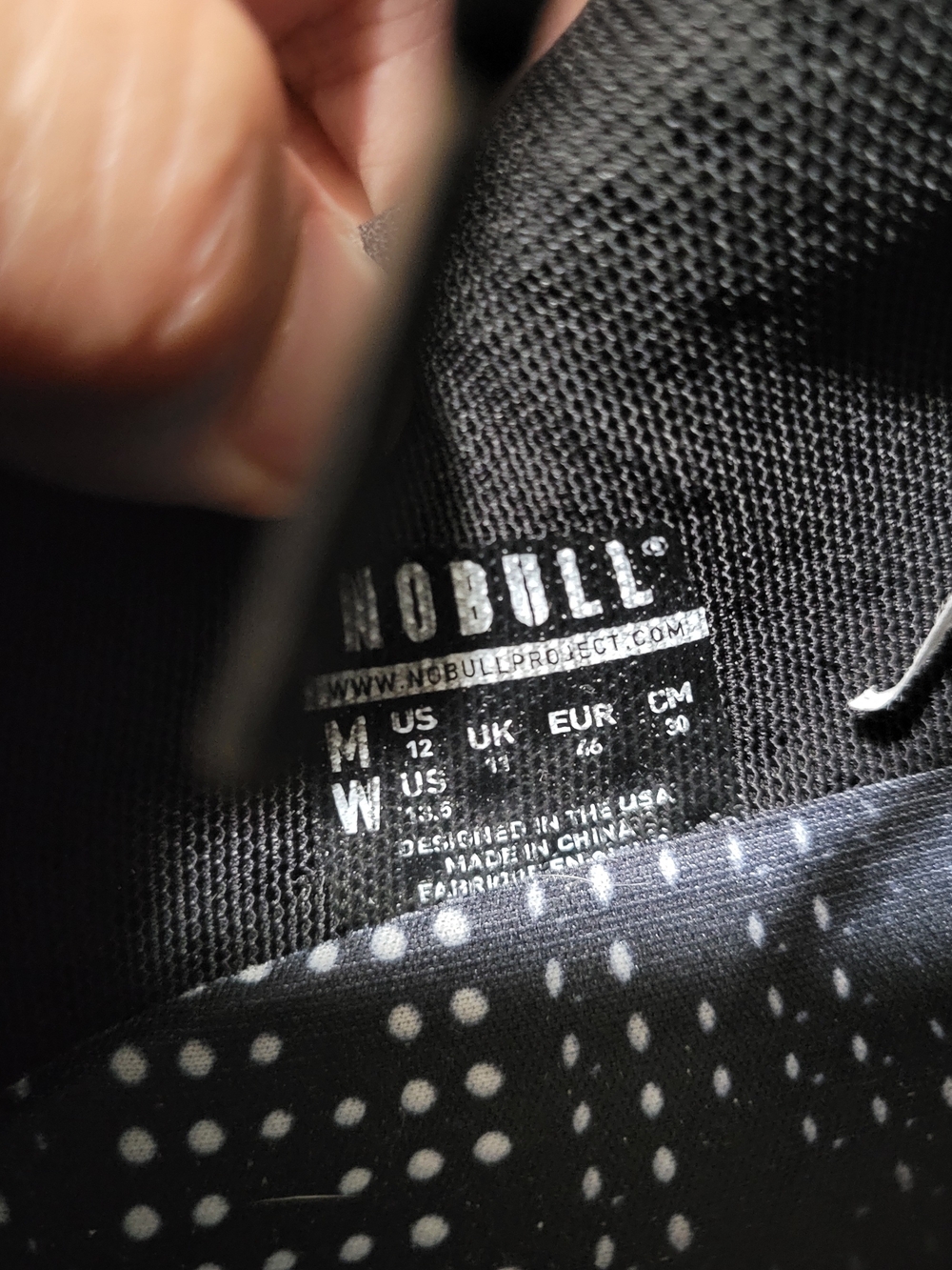 NOBULL Outwork Mens Size 12 trainers Black Speckled Superfabric - Picture 5 of 5